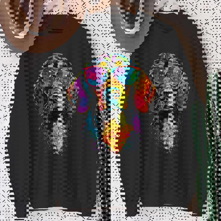 サングラスをかけたビーグル ビーグル子犬 かわいい イングリッシュビーグル スウェットシャツ 年配の女性への贈り物