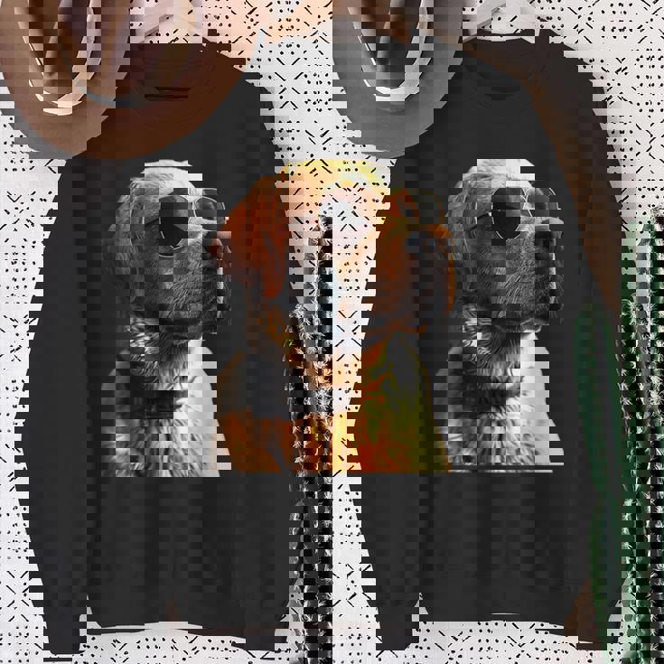 サングラスをかけたラブラドール・レトリバー 愛犬ラブラドール スウェットシャツ 年配の女性への贈り物