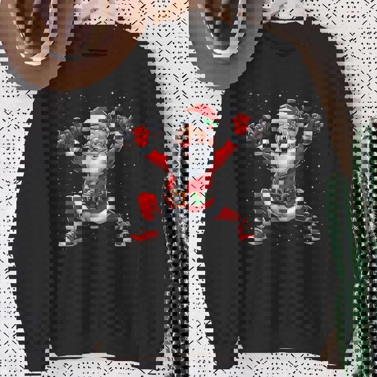 サンタ ウエイトリフティング ジム トレーニング クリスマス フィットネス スウェットシャツ 年配の女性への贈り物