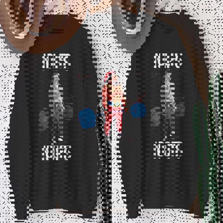 サンタ クリスマス 面白いtシャツ ウエイトリフティング 筋トレ メンズ おもしろ 面白い 服 おもしろグッズ ネタ スウェットシャツ 年配の女性への贈り物