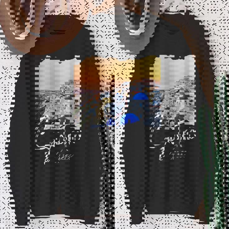 サントリーニ ギリシャ絵画 サントリーニ スウェットシャツ 年配の女性への贈り物