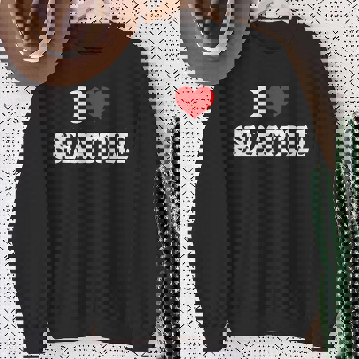 シアトル I Hearteattle I Loveeattle スウェットシャツ 年配の女性への贈り物