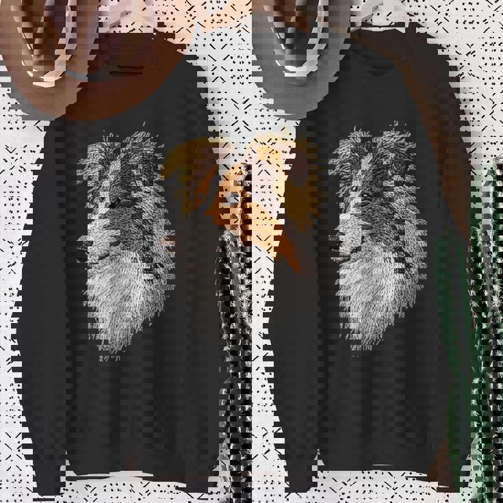 シェットランド・シープドッグ かわいい子犬の顔 犬好き ペット飼い主 スウェットシャツ 年配の女性への贈り物