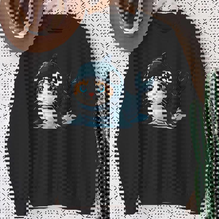 シャチの猫 コスチューム スウェットシャツ 年配の女性への贈り物