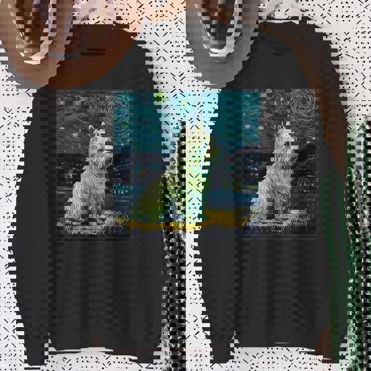 シュールレアリズム 星月夜 ウェスティ 犬 スウェットシャツ 年配の女性への贈り物