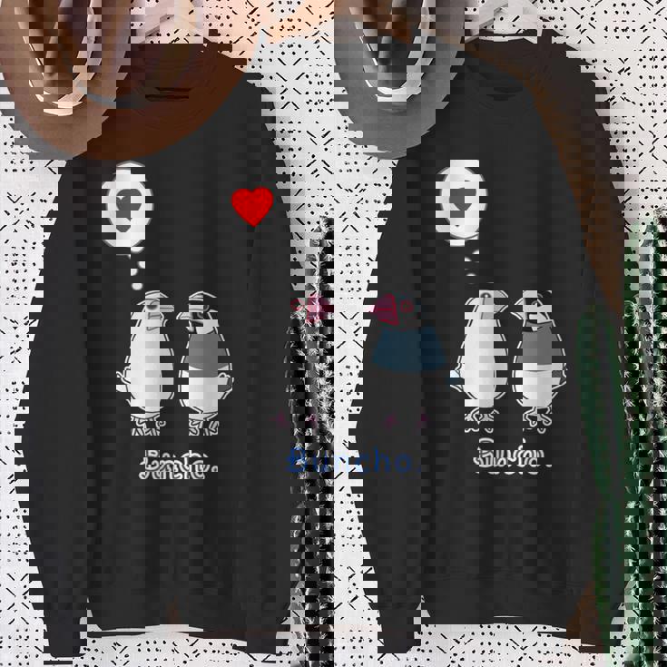 シロブンチョウ & サクラブンチョウ さん『ハート』フキダシ 白文鳥 桜文鳥【どうぶつフレンズ】動物 イラスト スウェットシャツ 年配の女性への贈り物