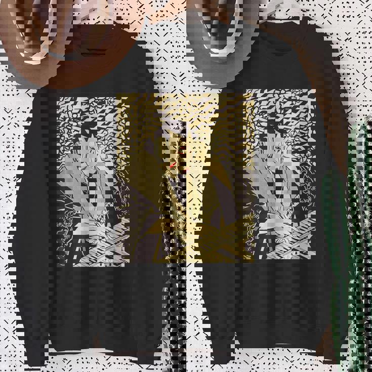 シンセサイザー テクノ 音楽 面白い サムライ シンセサイザー スウェットシャツ 年配の女性への贈り物