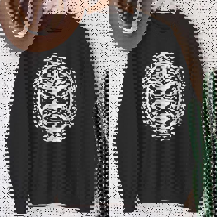 シンボル ハカ マスク カルチャー マオリ族 ニュージーランド スウェットシャツ 年配の女性への贈り物