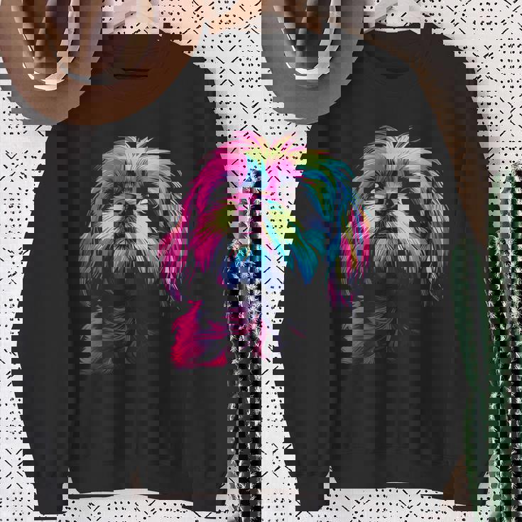 シーズー グラフィック ペット イラスト 犬 シーズー スウェットシャツ 年配の女性への贈り物