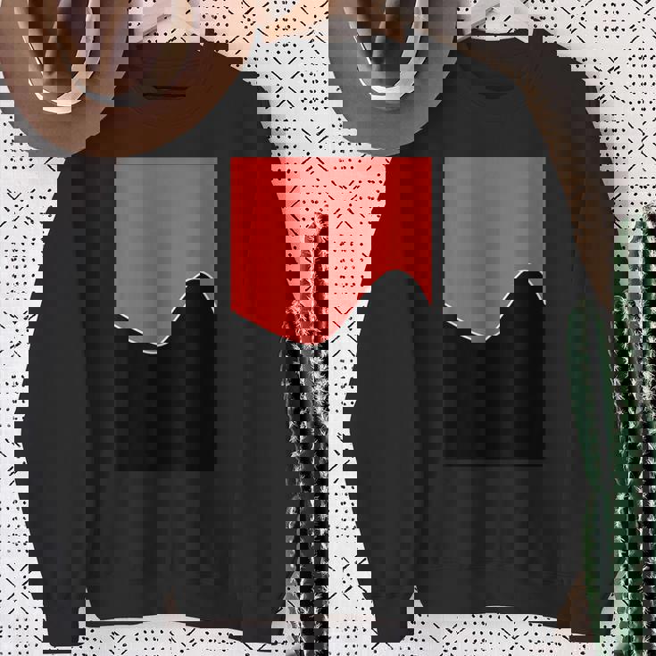 ジオメトリック ツートーン ウェーブ パターン カーミン ピンクとブラック スウェットシャツ 年配の女性への贈り物