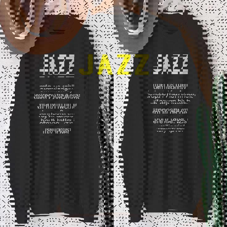 ジャズ音楽辞書の定義面白いジャズミュージシャンヴィンテージ Jazz スウェットシャツ 年配の女性への贈り物