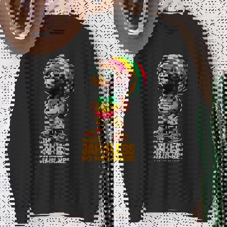 ジャマイカ かわいいラスタ テディベア ジャー ブレス レゲエ ルーツ スウェットシャツ 年配の女性への贈り物