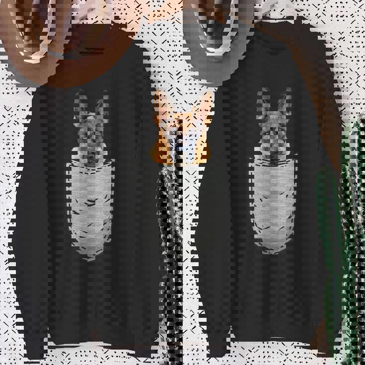 ジャーマンシェパード 犬の胸ポケット 犬の飼い主用 スウェットシャツ 年配の女性への贈り物