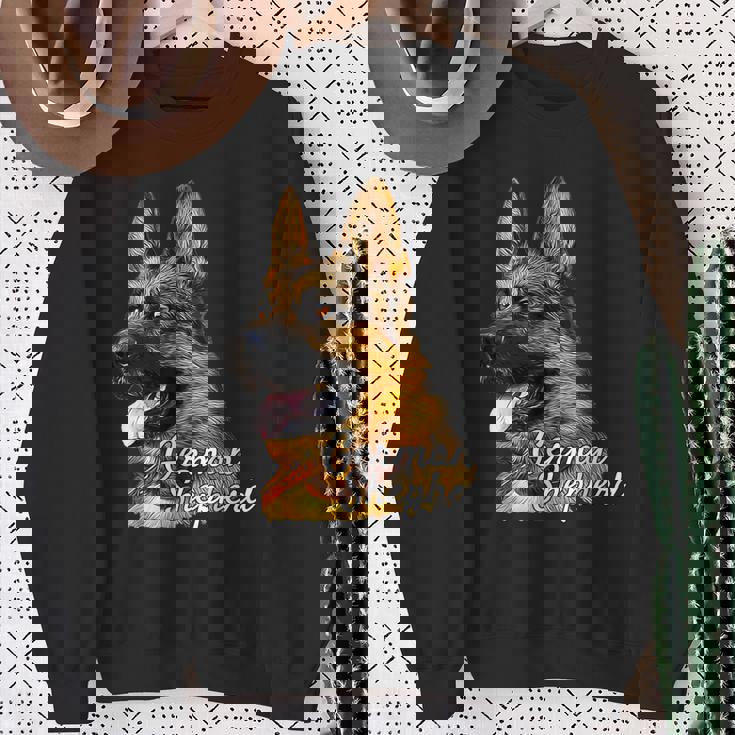 ジャーマンシェパード犬 愛国的なジャーマンシェパード警察犬 スウェットシャツ 年配の女性への贈り物