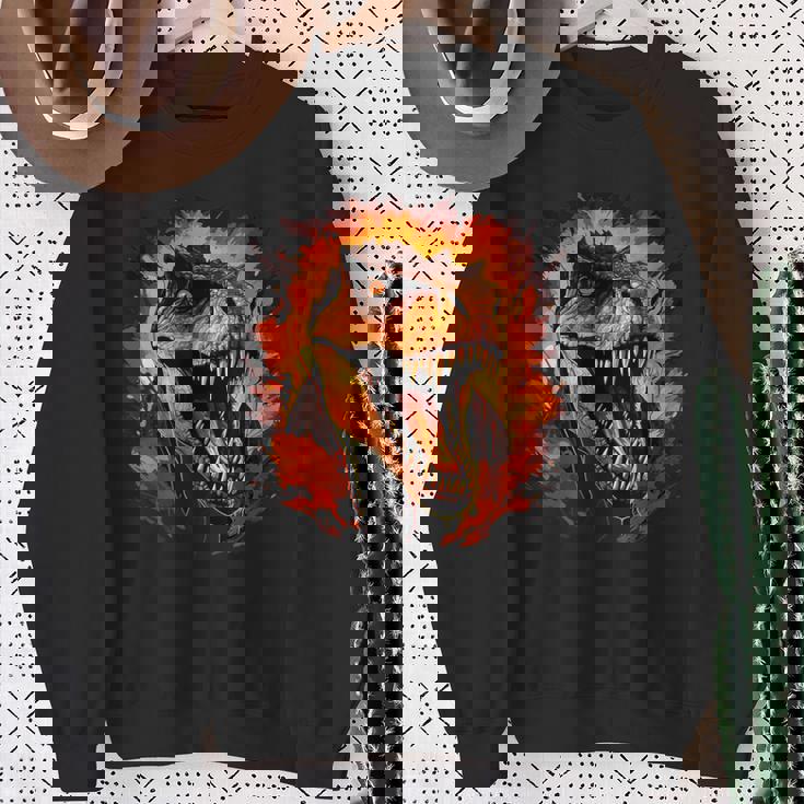 ジュラシックワールド ティラノサウルスレックス 恐竜の肖像画 スウェットシャツ 年配の女性への贈り物