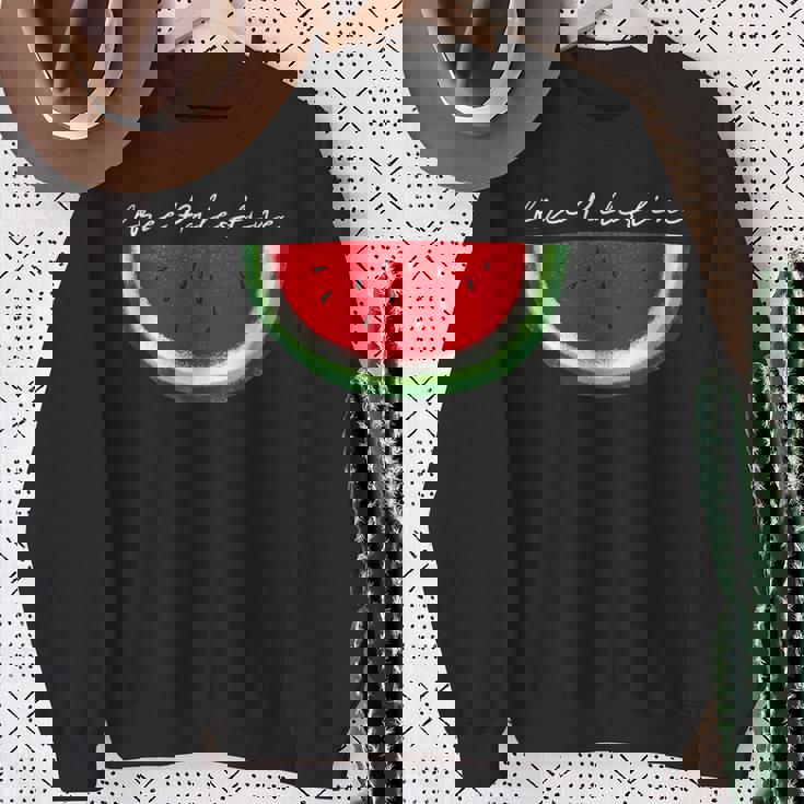 スイカ パレスチナ国旗 連帯 パレスチナ フリー スウェットシャツ 年配の女性への贈り物