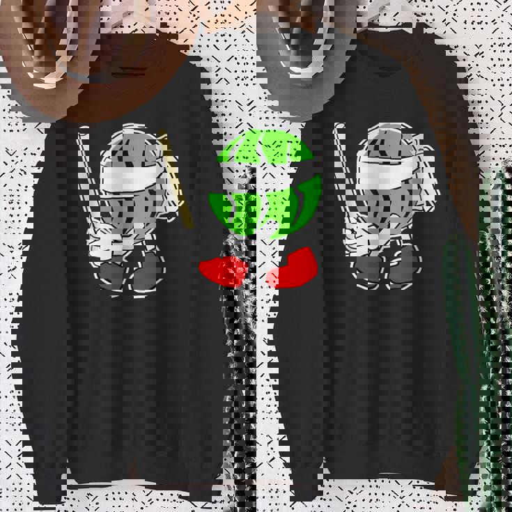 スイカ割り・夏 西瓜わり（すいかくん）【サマータイム】リゾート・夏 大好き／面白 イラスト スウェットシャツ 年配の女性への贈り物