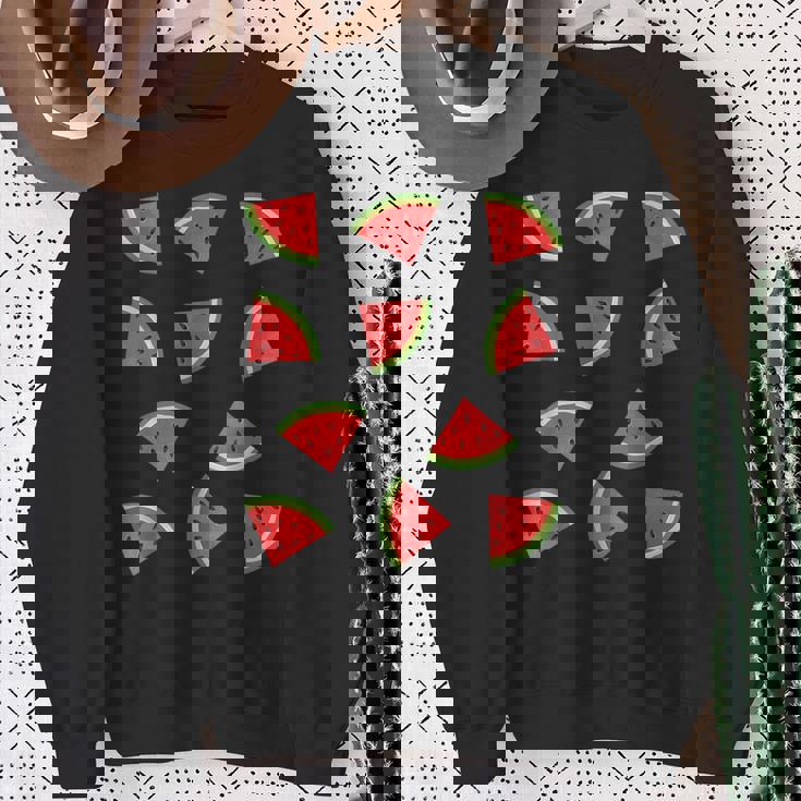 スイカ柄 フルーツスライス スイカ コスチューム スウェットシャツ 年配の女性への贈り物