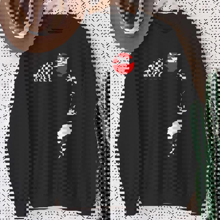 スカイダイビング、パラシュートアウトフィット、スカイダイビング、パラシュツリスト スウェットシャツ 年配の女性への贈り物