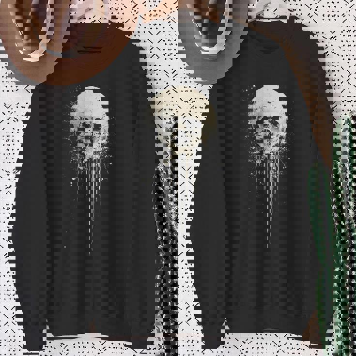 スカルアート グラフィックデザイン アンティーク調スタイル ハロウィンコスチューム スウェットシャツ 年配の女性への贈り物