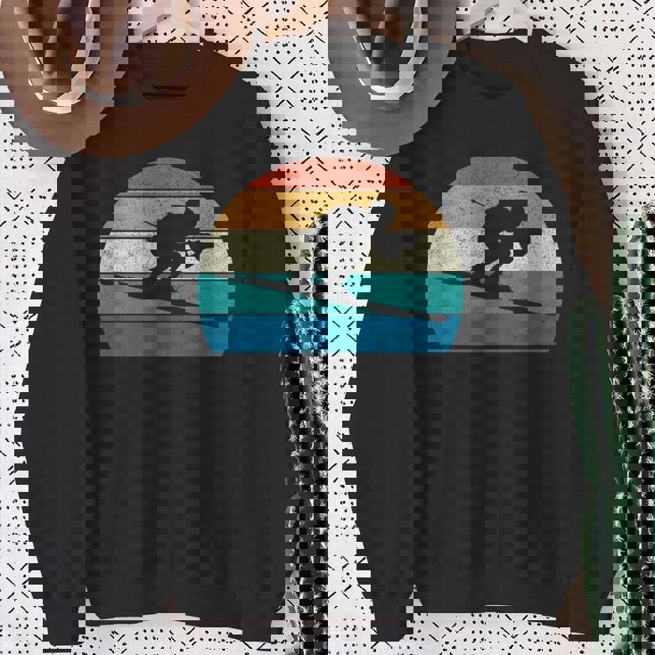 スキー スキー レース スラローム レトロ スウェットシャツ 年配の女性への贈り物