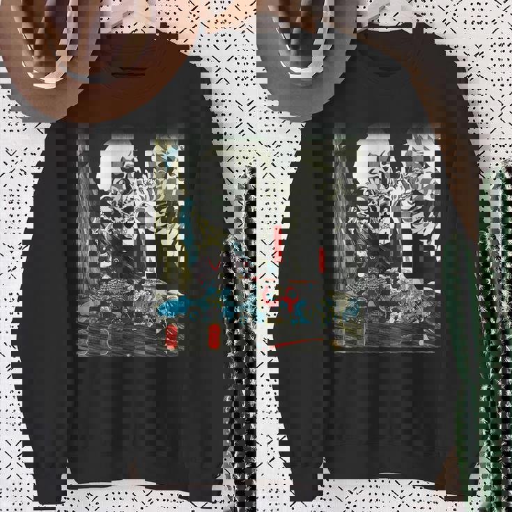 スケルトン 妖怪 歌川 国芳 日本美術 ハロウィン 相馬の古内裏 妖怪がしゃどくろと戦う大宅太郎光圀 スウェットシャツ 年配の女性への贈り物