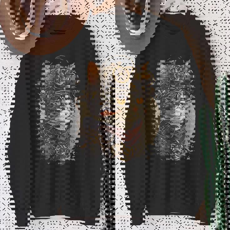 スチームパンク 猫 キティ 子猫 スチームパンク スウェットシャツ 年配の女性への贈り物