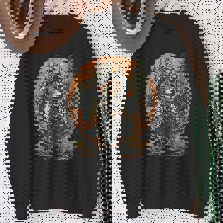 スチームパンク 猫 キティ 子猫 月 スペース スチームパンク スウェットシャツ 年配の女性への贈り物