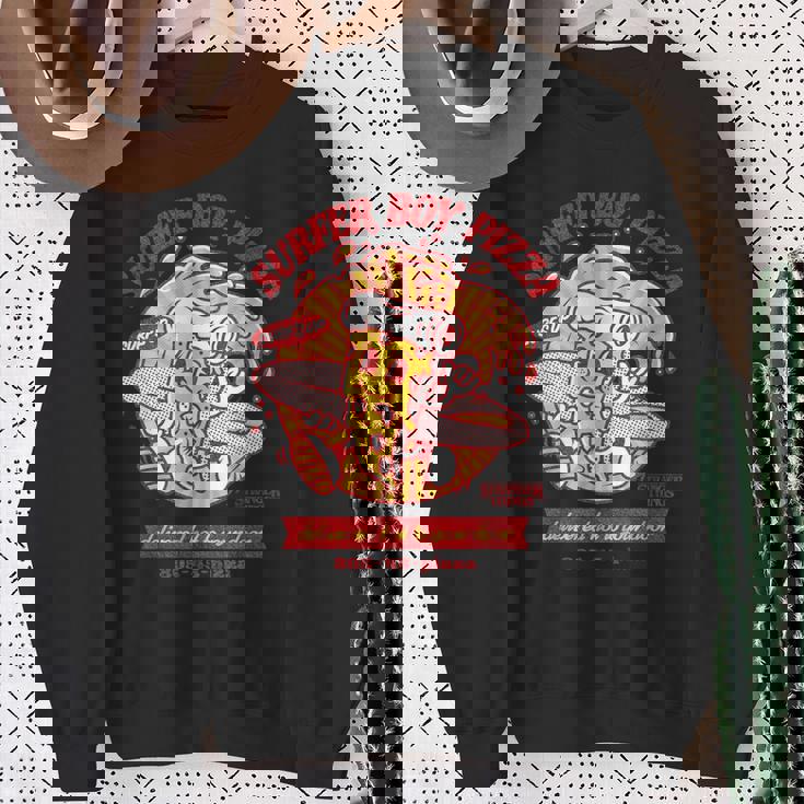 ストレンジャー・シングス サーファーボーイ ピザ広告 ホットデリバリー ヴィンテージ スウェットシャツ 年配の女性への贈り物