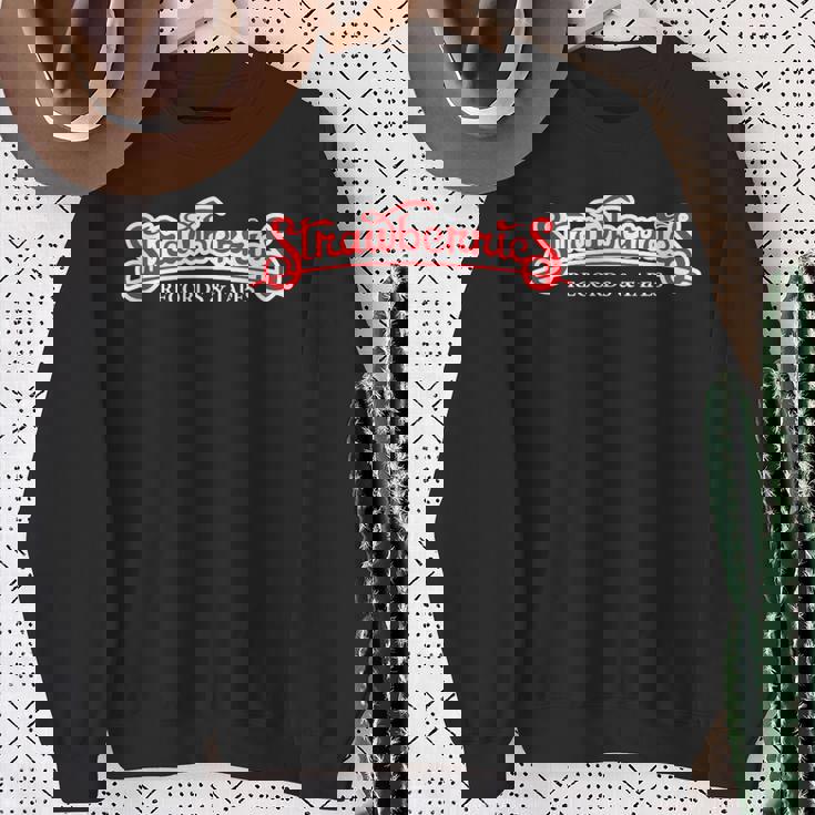 ストロベリー レコード・テープ ヴィンテージ レトロ 音楽 スウェットシャツ 年配の女性への贈り物