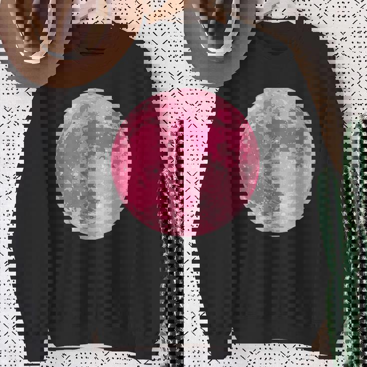 ストロベリームーンデザイン 満月 かわいいピンクムーン スウェットシャツ 年配の女性への贈り物