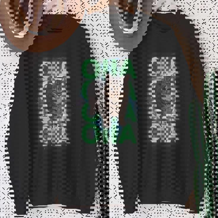 スピニングキャットミーム Oiiaoiia Uiia 猫 ブレインロットミーム スウェットシャツ 年配の女性への贈り物