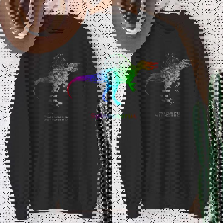 スピノサウルス 恐竜 レインボー スケルトン スウェットシャツ 年配の女性への贈り物