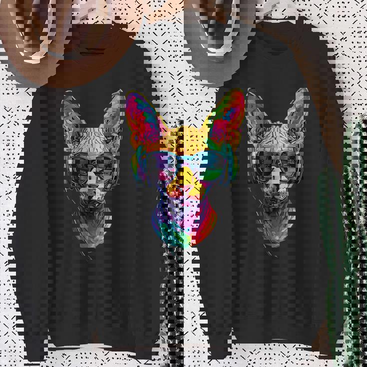 スフィンクス猫スフィンクス猫カナダ猫スウィートスフィンクス猫 スウェットシャツ 年配の女性への贈り物