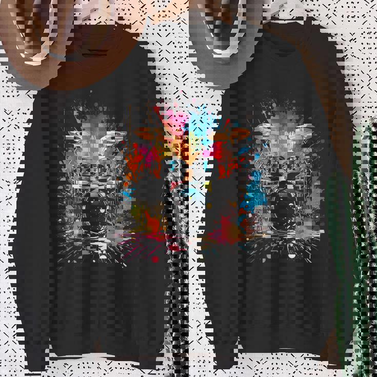 スプラッシュスタイルのドラムドラマードラムドラムのドラム スウェットシャツ 年配の女性への贈り物