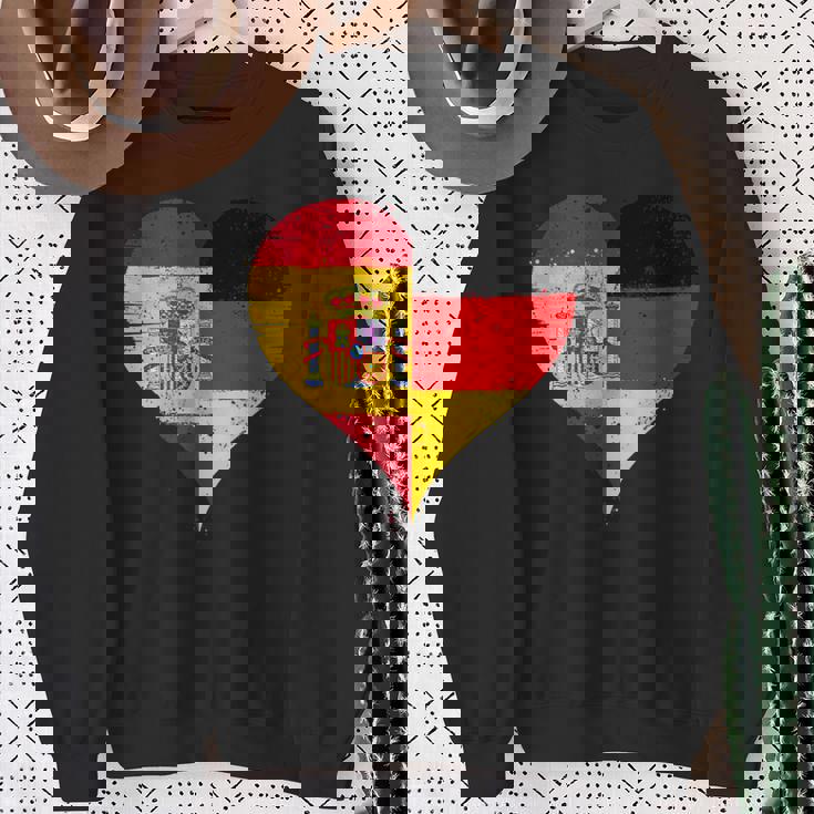 スペインとドイツのハーフaのかっこいい国旗 スペイン ドイツの国旗 Pain German Flag スウェットシャツ 年配の女性への贈り物