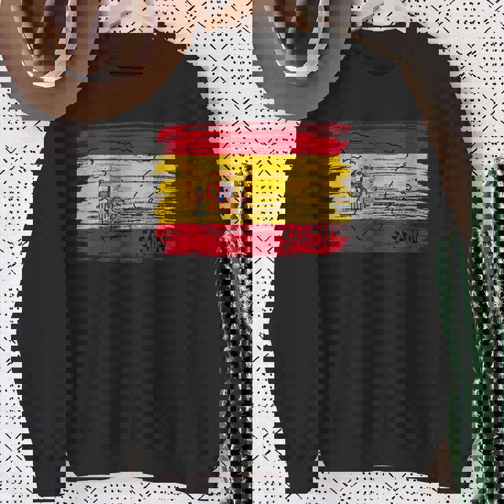 スペイン国旗の絵、スペインの地図のスケッチ。 スウェットシャツ 年配の女性への贈り物