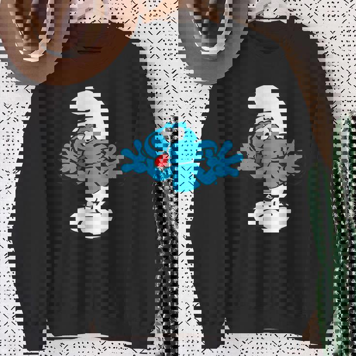 スマーフ ジョキー スマーフ 舌 ジョイフル ブルー コミック スマーフェット スウェットシャツ 年配の女性への贈り物