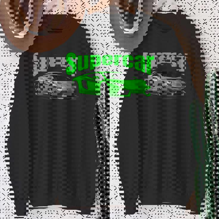 スー スポーツカー マッスルカー レースカー スウェットシャツ 年配の女性への贈り物