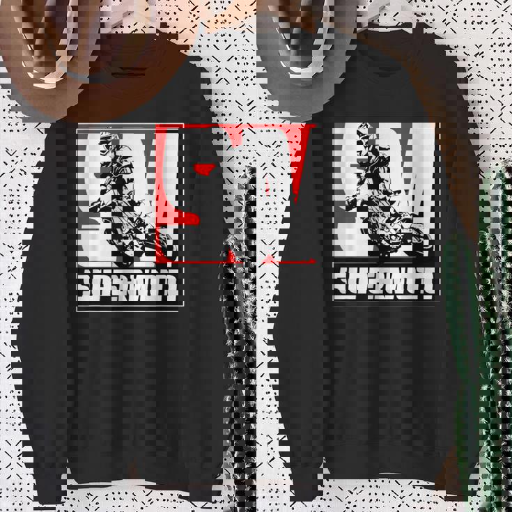 スーパーモトスーパーモタードエンデューロモトクロス スウェットシャツ 年配の女性への贈り物