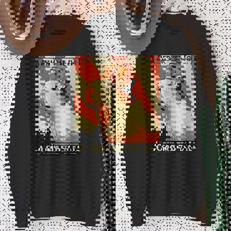 ソ連共産主義カピバラソビエト民衆への友 スウェットシャツ 年配の女性への贈り物