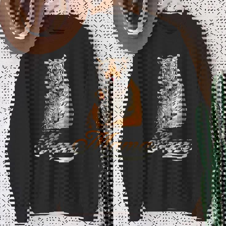 タイガー ママ&ベビー 母の日 トラ 動物好き スウェットシャツ 年配の女性への贈り物