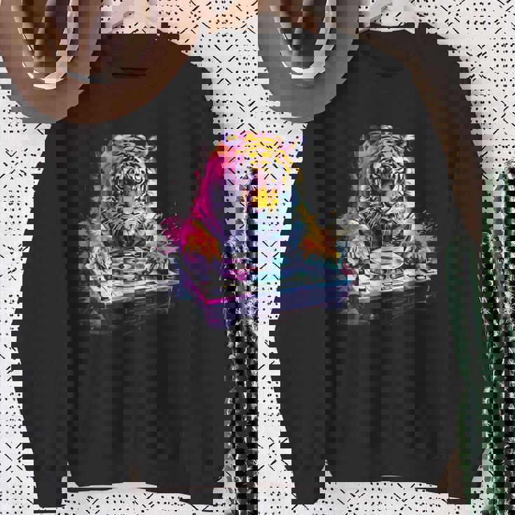 タイガーミュージック Dj ターンテーブル Dj タイガーテクノ ダンスクラブ ハウス スウェットシャツ 年配の女性への贈り物