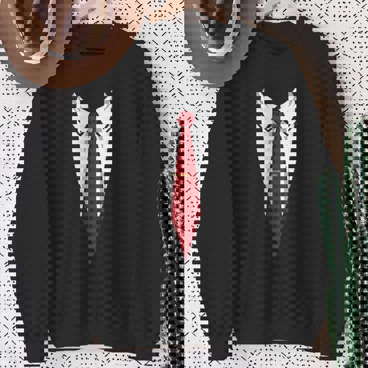 タキシード メンズ レディース キッズ プリント スーツ & ネクタイ おもしろコスチューム スウェットシャツ 年配の女性への贈り物