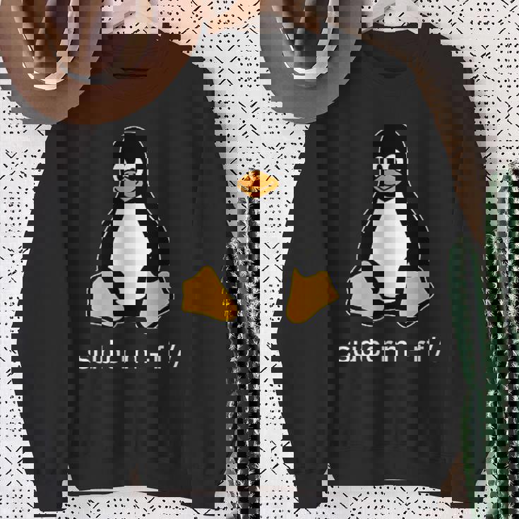 タックスlinuxペンギン-Sudorm-Rfコンピューターサイエンスコンピューター Tux Linux スウェットシャツ 年配の女性への贈り物