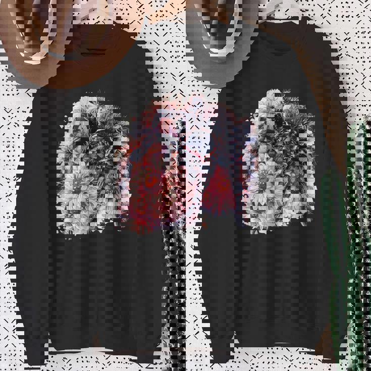 タランチュラ フローラル アートワーク アニマルアート 野生動物 タランチュラ 恋人 スウェットシャツ 年配の女性への贈り物