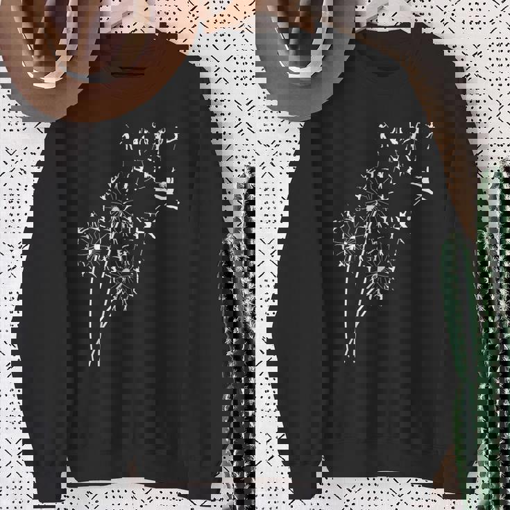 タンポポ バトントワラーの花、花のバトントワリング ツリー スウェットシャツ 年配の女性への贈り物