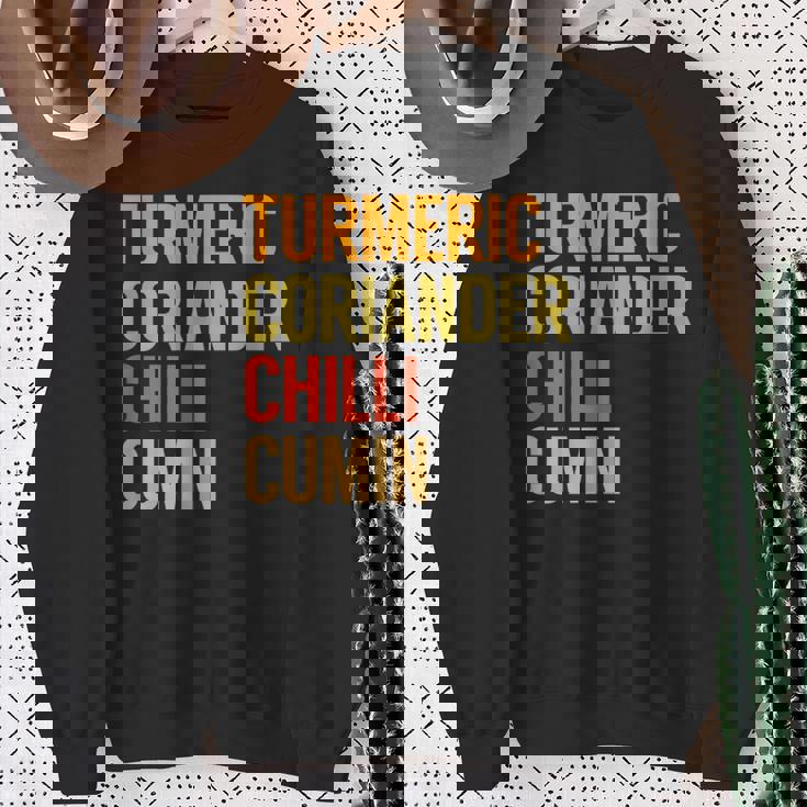 ターメリック コリアンダーチリクミン カレー スウェットシャツ 年配の女性への贈り物