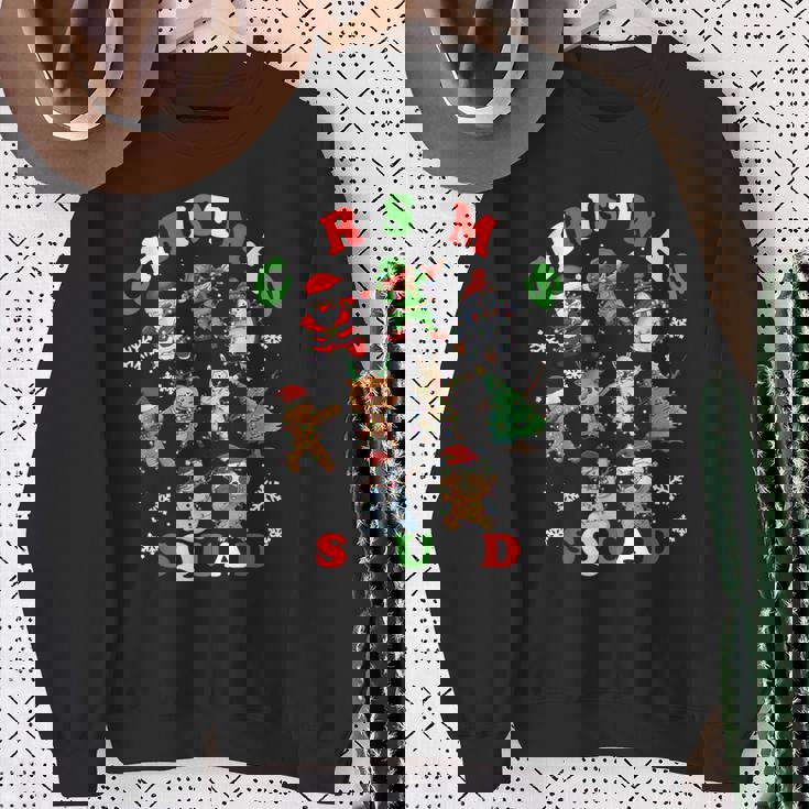 ダビングクリスマスブリークリスマスセーターサンタダブスクワッドキッズボーイ スウェットシャツ 年配の女性への贈り物