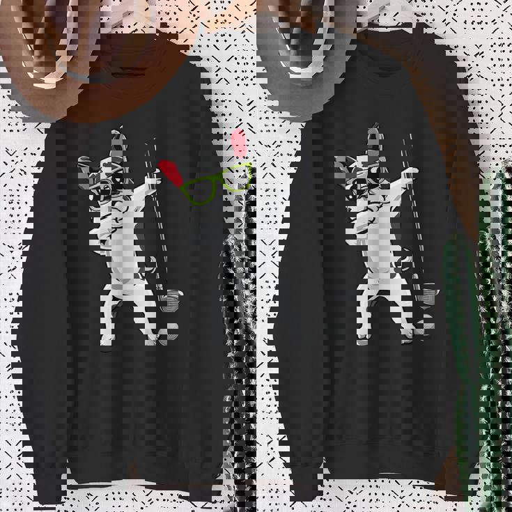 ダビングフレンチブルドッグゴルフフレンチドッグダブゴルファーギフト スウェットシャツ 年配の女性への贈り物